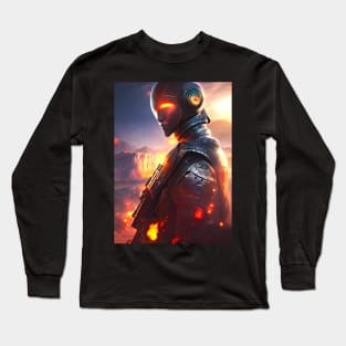 Human/Alien War - The Lieutenant - AI Generated Sci Fi Concept Art - Long Sleeve T-Shirt